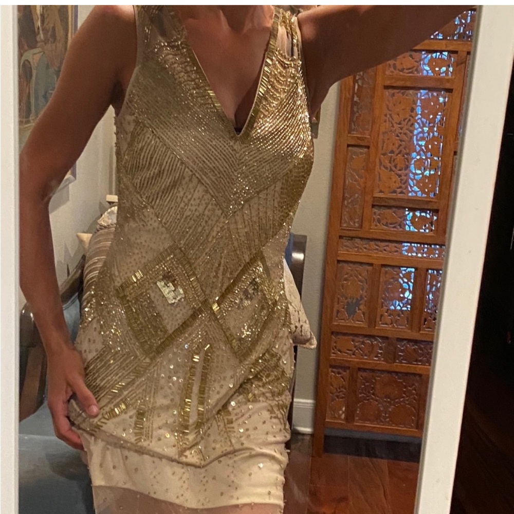 AIDAN Women’s Gold Embellished Dress